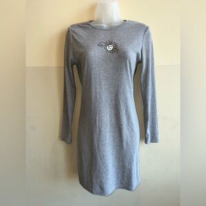Long Sleeve Nightgown with Sun Embroidery
